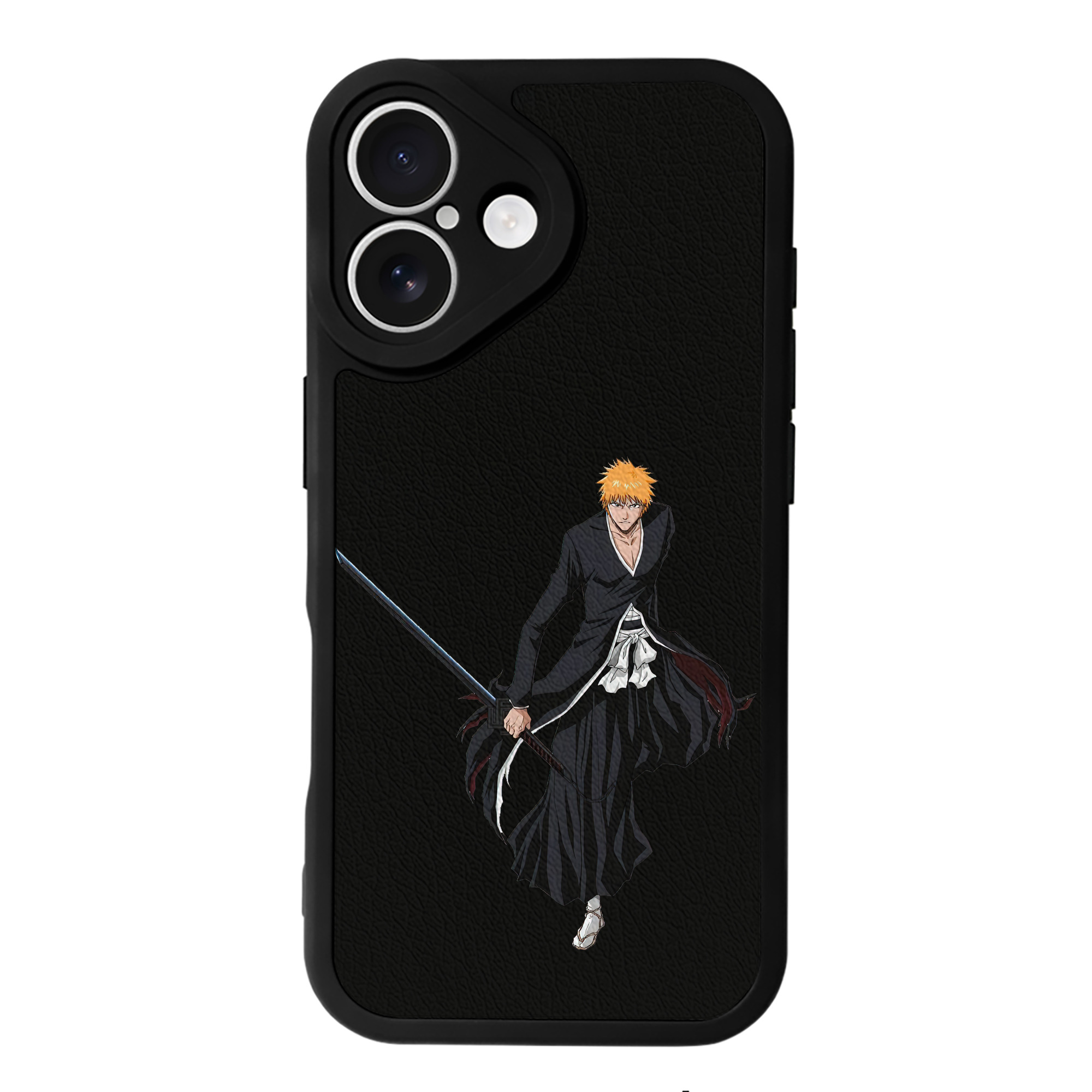 ブリーチ 黒崎一護（くろさき いちご）BLEACH Kurosaki Ichigo 【iPhone 16シリーズ対応】シリコンスマホケース（レザー調） 材質：シリコン